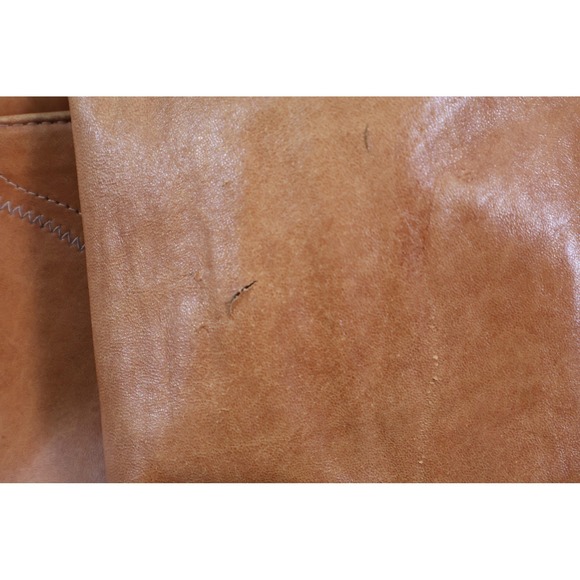 Vintage Robert Lewis Leather Coat Mens 42 Brown Glazed Lambskin Overcoat 70s - Picture 8 of 12